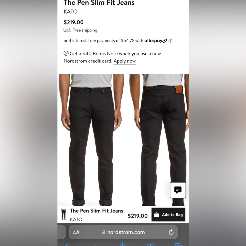 The Pem Slim Jean Hiroshi Kato Raw Black